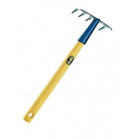 Rake with 4 teeth - wooden handle - cm.30 Bergamo angel