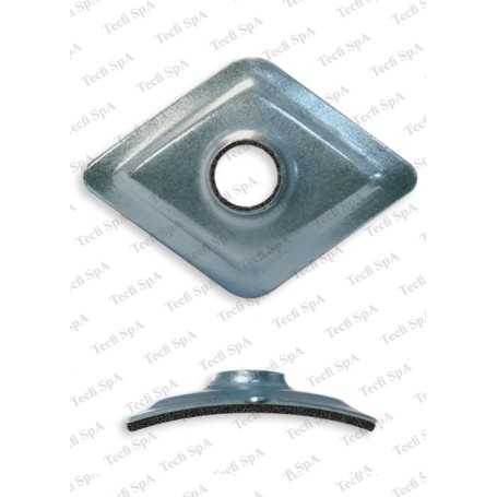 Zinc-plated rhomboidal washer - 27x27 hole 6.5 - with expanded gasket