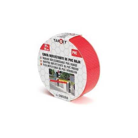 Nastro pvc riflettente - mm.50x33mt. - rosso