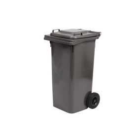 Square rubbish bin - 120 lt - with wheels - grey