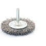 Stainless steel wire brush - d.50 - th.6 - flat w/shaft