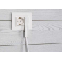 Rose ultra-flat straight plug - white - 16a - 3p/250v