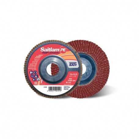 Abrasive disc laminated floor, canvas, aluminium oxide ceramic, SAITLAM-PE