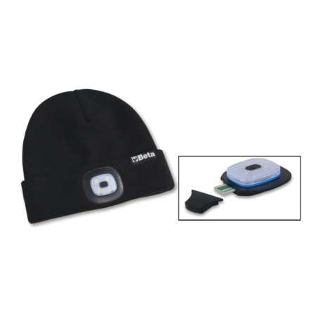 WOOL CAPS WITH RECHARGEABLE LIGHT BLACK SIZE U - Beta 7980L BETA 7980L