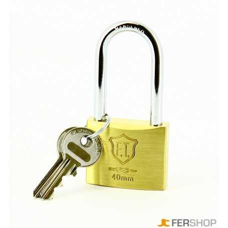 Padlock ft italy classic - mm.40 long shackle - brass