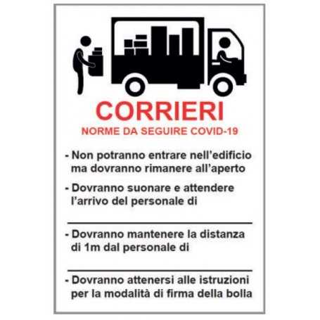 Signs covid 19 - 33 x 50 - obligations couriers