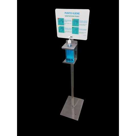 Post gel sanitizer - smart - stainless steel- with sign info