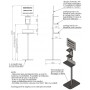 Column for gel sanitizing - top - stainless steel- c/cartel info and supp.gloves