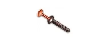 Copper dowel with nail, Copper screw.