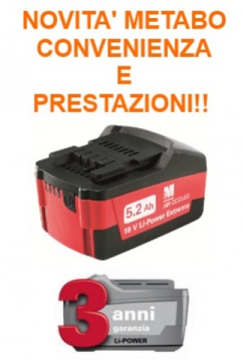 New range of Metabo battery 5.2 Ah